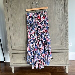 MISA LOS ANGELES x REVOLVE Joseva Skirt Floral Black Pink Blue Ruffle